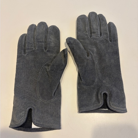 Isotoner Grey Genuine Leather/Suede Gloves Women’s Large - Picture 2 of 4